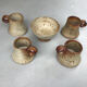 Pyrite stoneware cups and bowl from La Borne