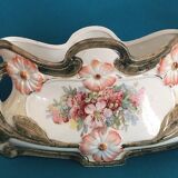 Planter in German earthenware XIXth with decoration of florets