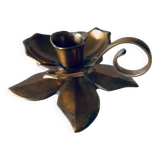 Brass flower candle holder