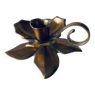 Brass flower candle holder