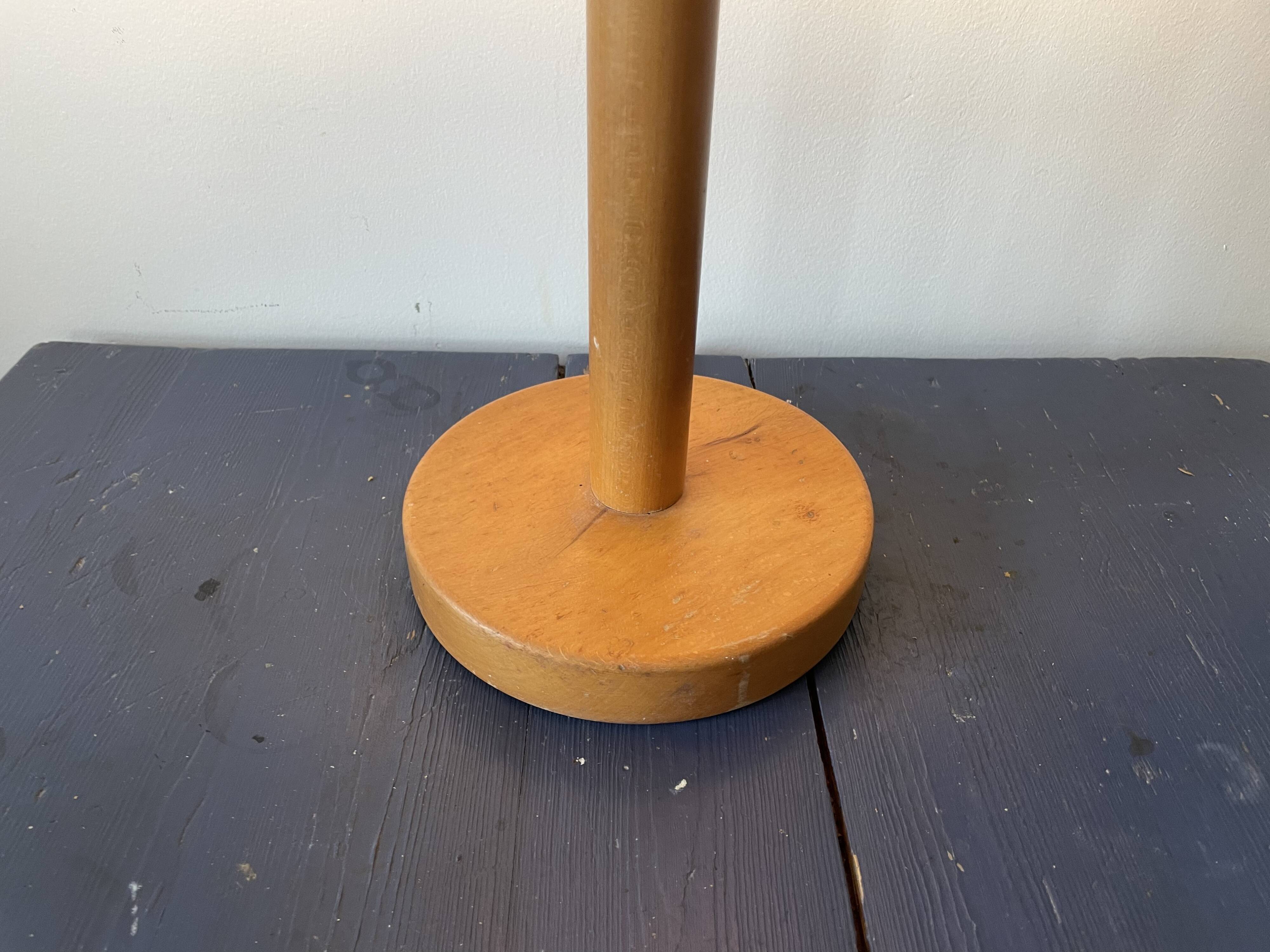 Vintage blond wooden lamp