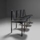 Leather Three-Legged Chairs with Chrome Finishes, Italy, 1970s