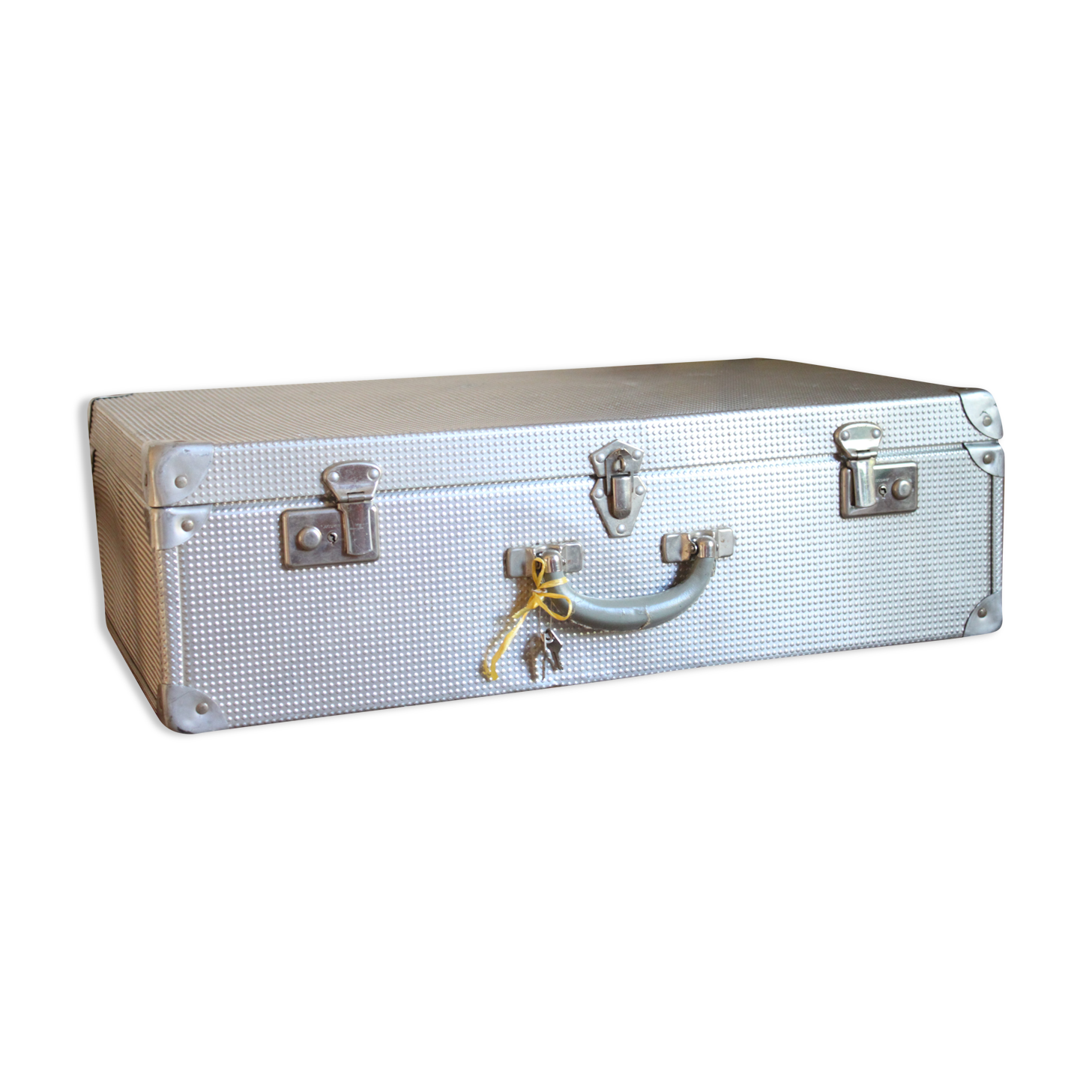 Old hammered metal suitcase