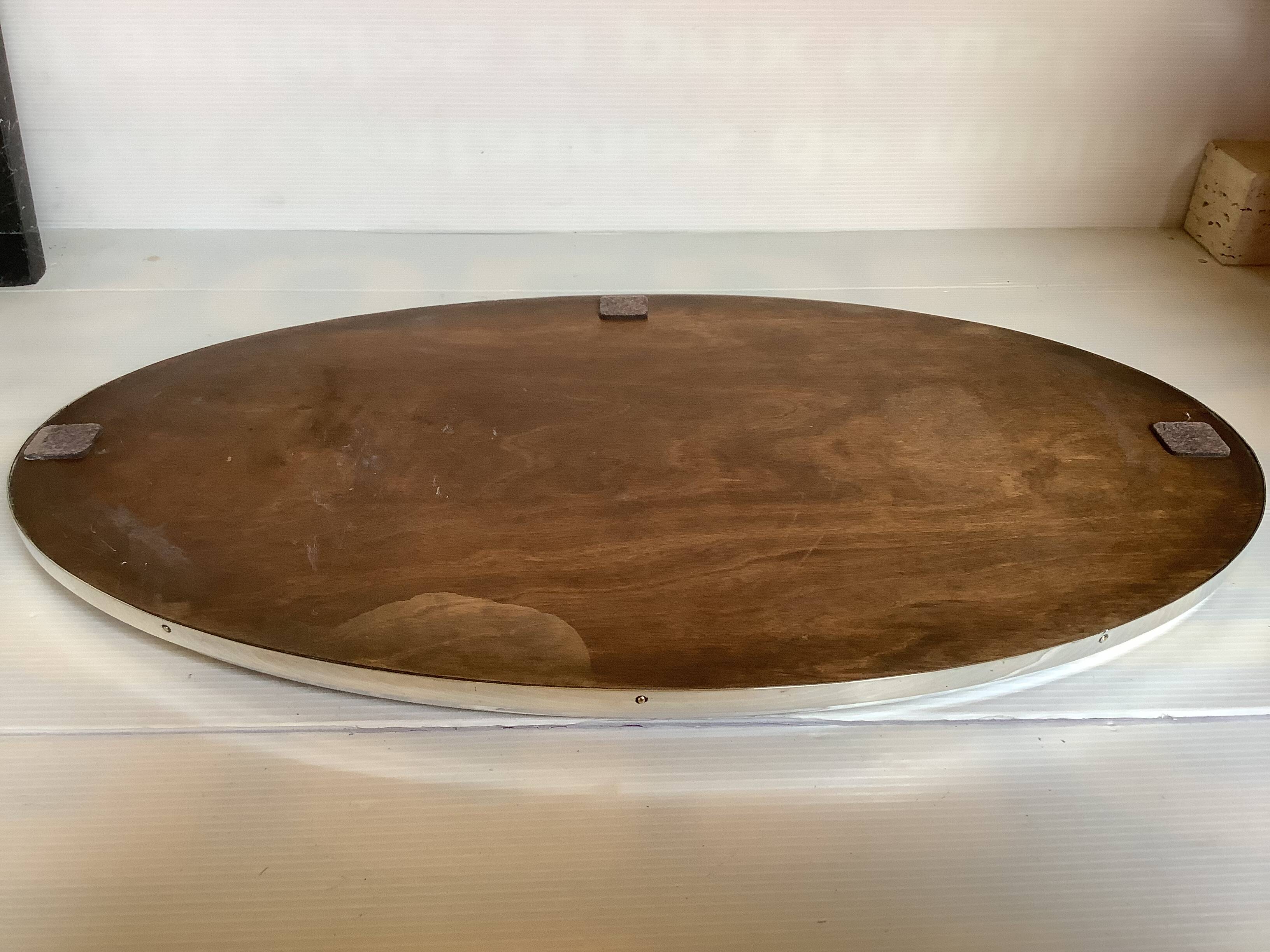 Surtout de table miroir centre de table métal argenté Sivar