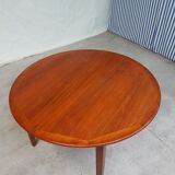 Danish teak round extending dining table