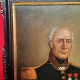 Peinture à l'huile d'un soldat antique du XIXe siècle en uniforme militaire