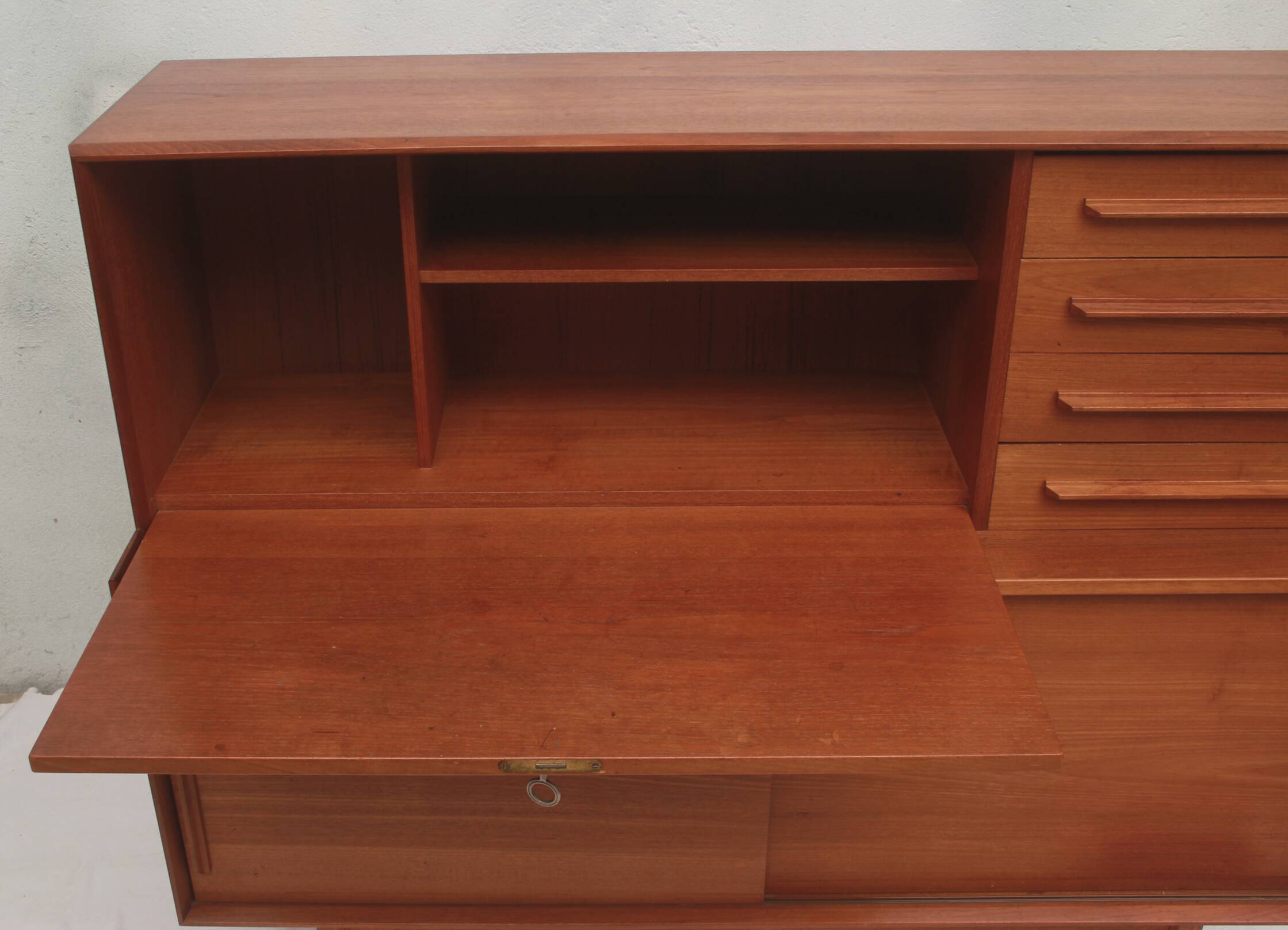 1960s sideboard - secretary combination in teak