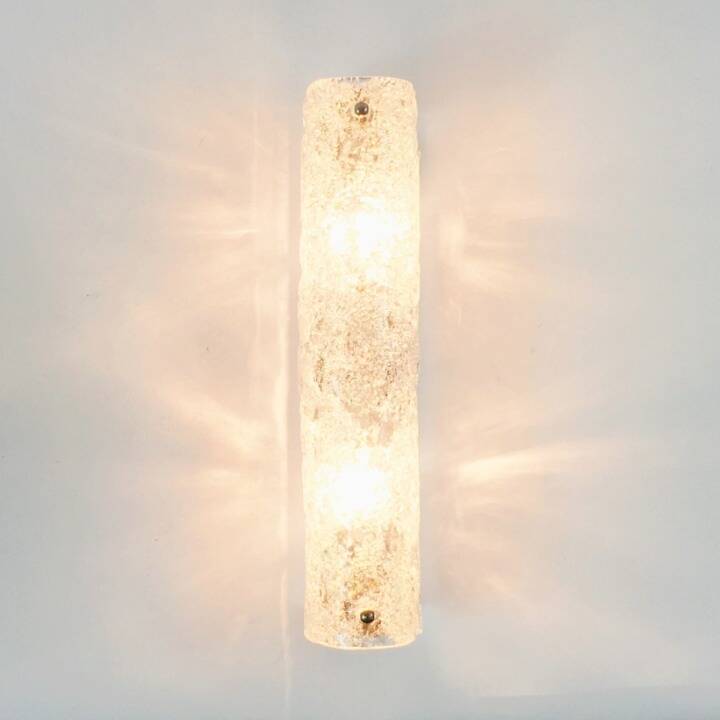 Paire de lampes murales en verre de Murano tubulaire du milieu du siècle de Hillebrand, années 1970.