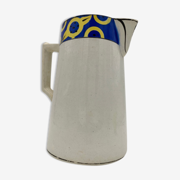 Old pitcher, water pot in Earthenware of Saint Amand, Art Deco decoration - Circa 1920