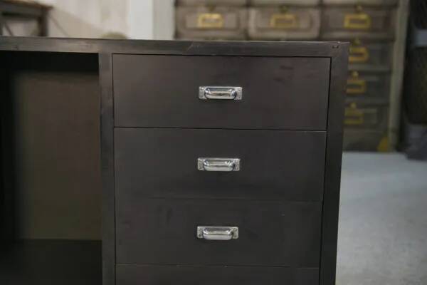 Set of 2 smoked mirrored dressing tables/jewelry counters with drawers 1970s