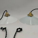 2 opaline pendant lights