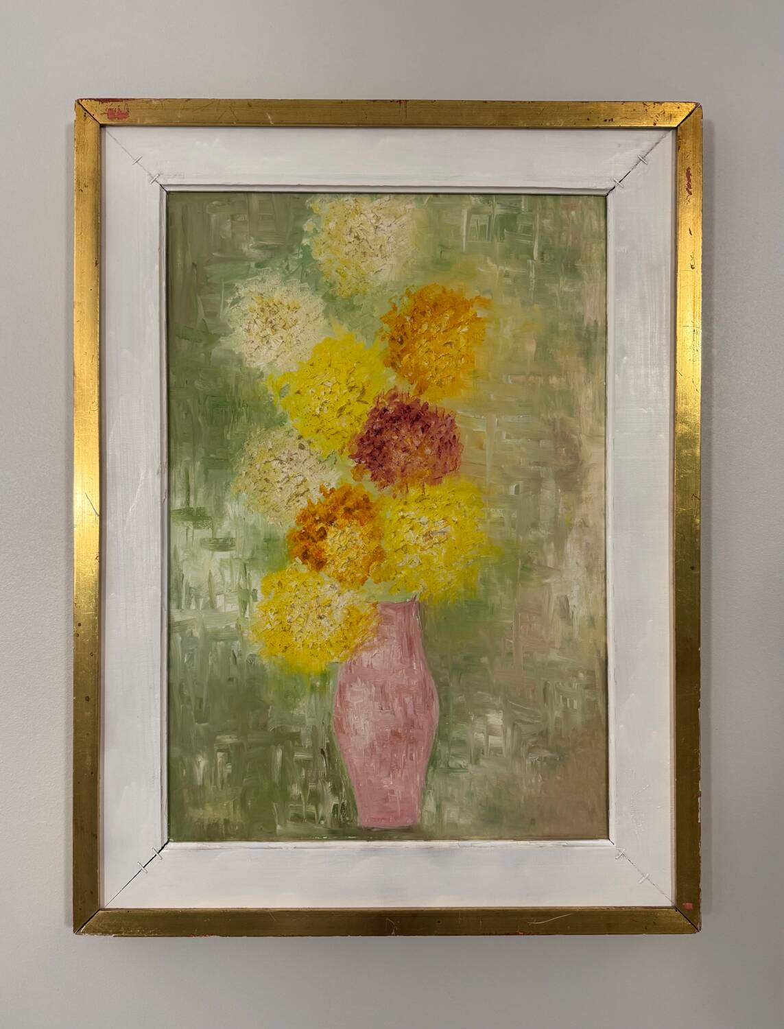 Oil painting on canvas chrysanthemums 1965