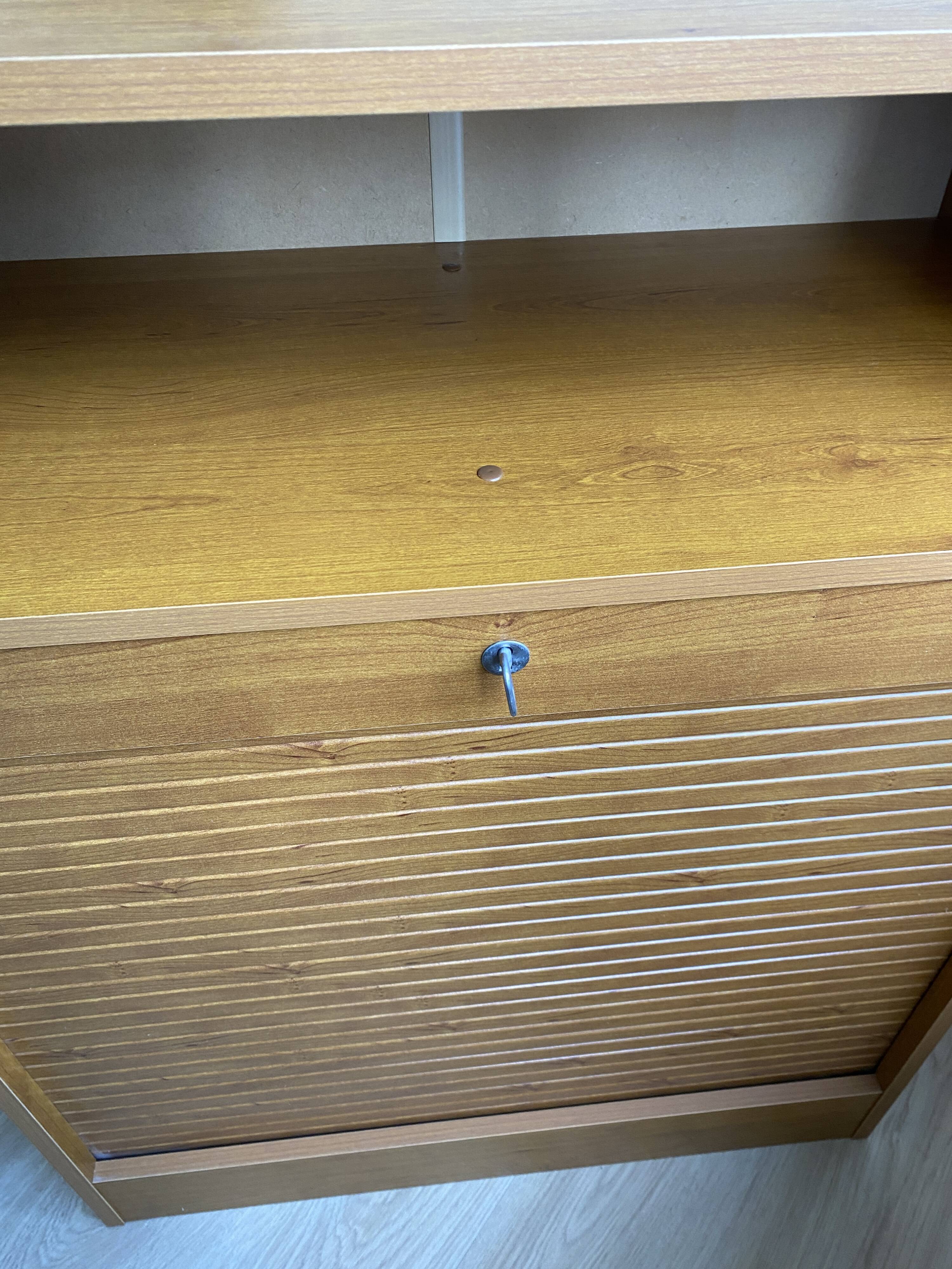 Low storage unit, 70s/80s three height-adjustable shelves