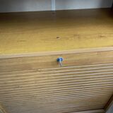 Low storage unit, 70s/80s three height-adjustable shelves