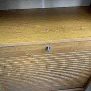 Low storage unit, 70s/80s three height-adjustable shelves