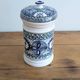Covered ceramic pot, Tunisian artisan – 1970s – Blue and turquoise