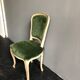 Wooden chair and green velvet in neoclassical style Flamant