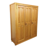 Armoire dressing vintage Guillerme et Chambron en chêne massif années 60