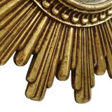 Vintage Sunburst Mirror Gold Convex 24cm