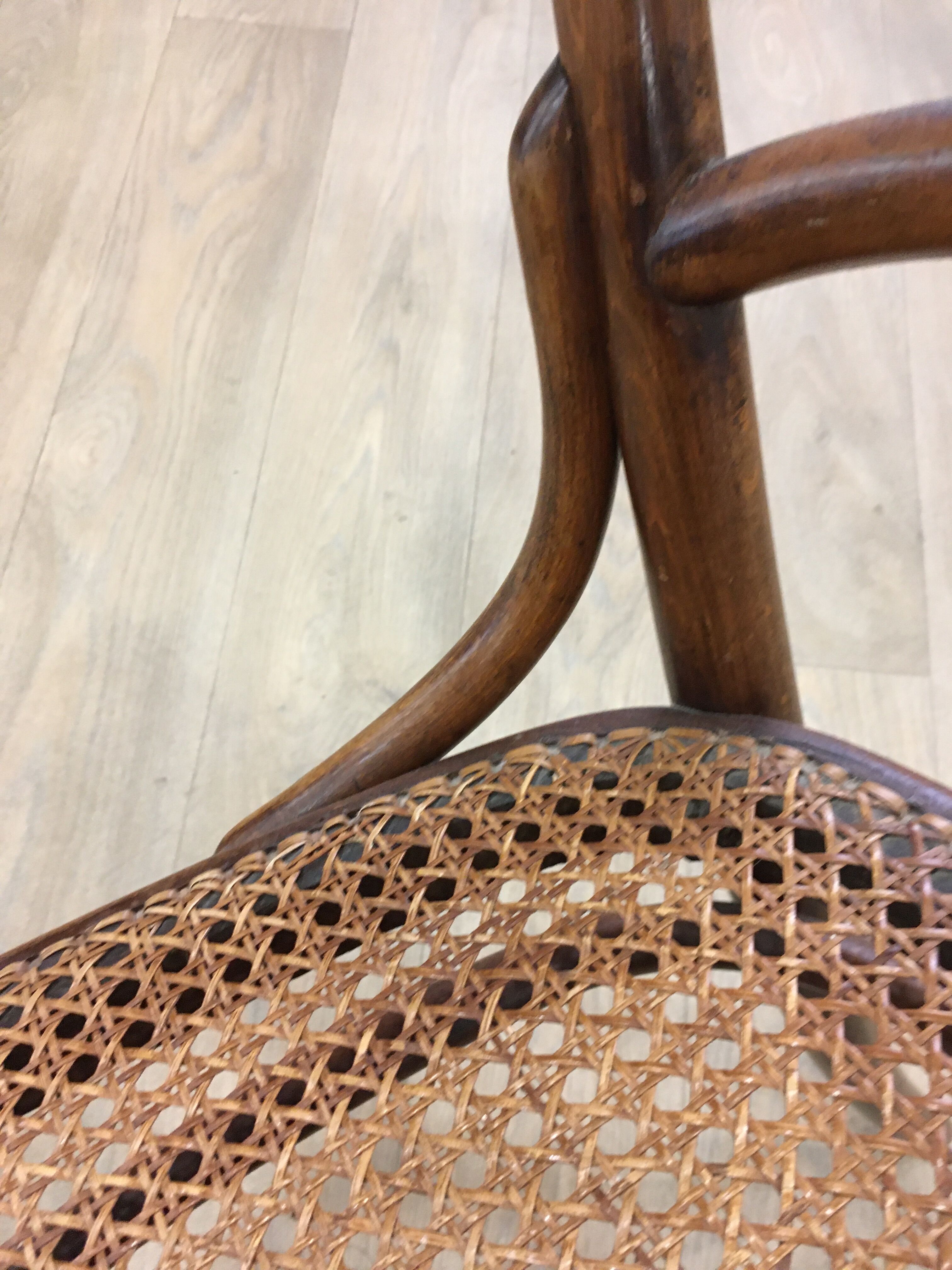 4 old wooden bistro chairs