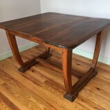 Art Deco extendable desk table with U-shaped base