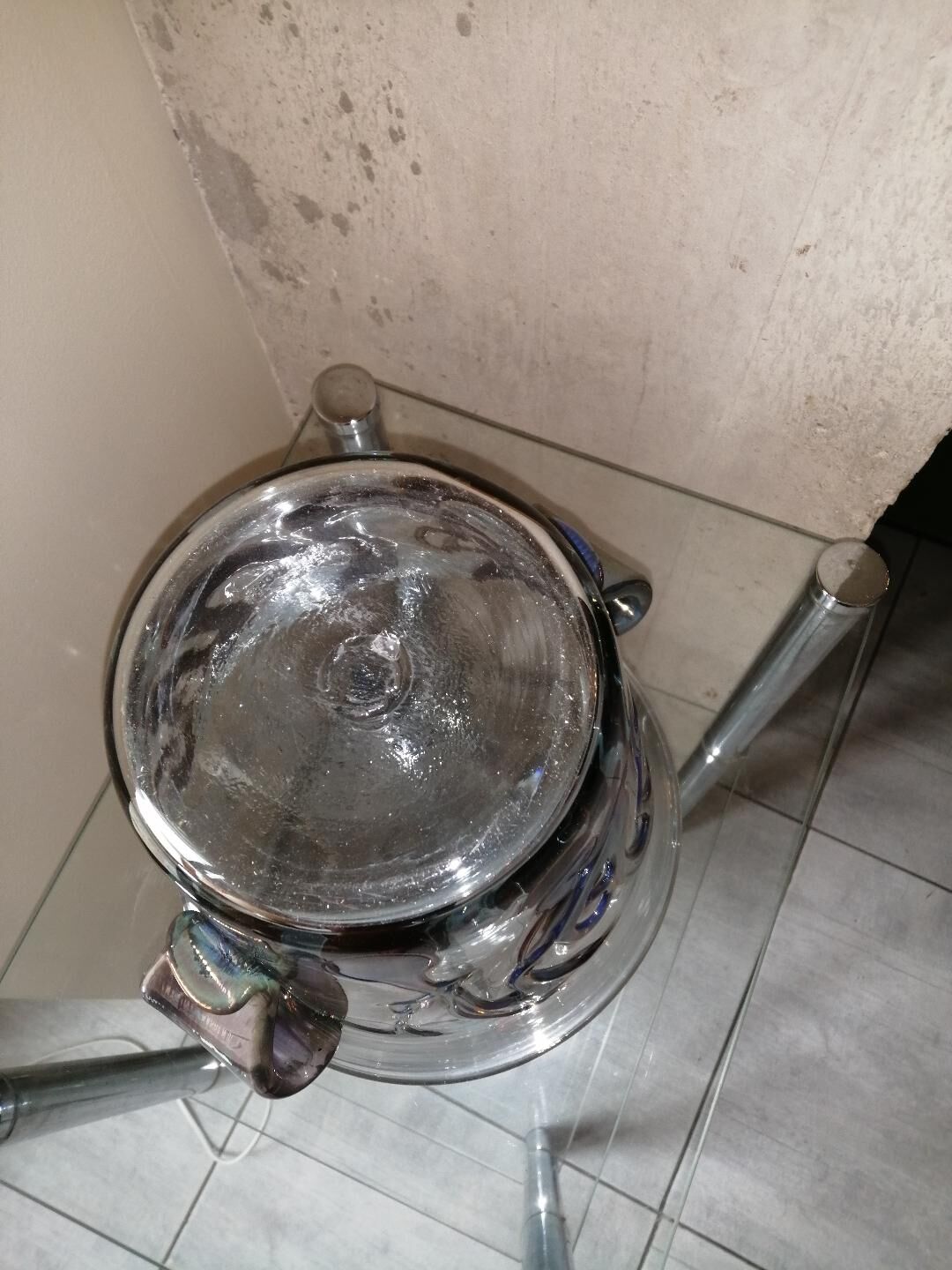 Decorated blown glass champagne bucket