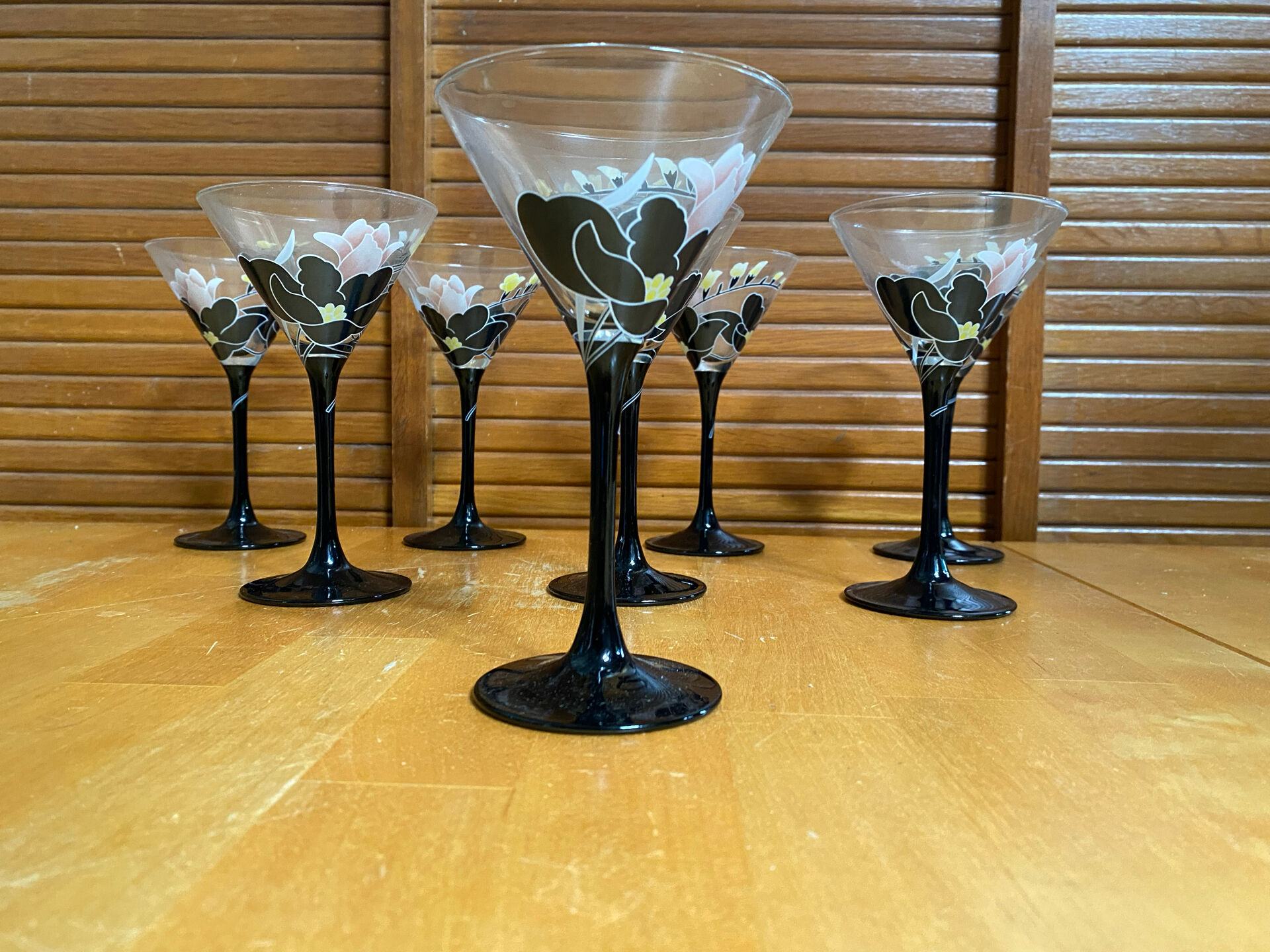 Series 8 champagne coupes luminarc domino anaïs moulded glass vintage #e
