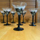 Series 8 champagne coupes luminarc domino anaïs moulded glass vintage #e