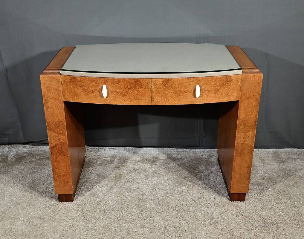 Small Amboyna Burl Desk, Speich Frères, Art Deco – 1930