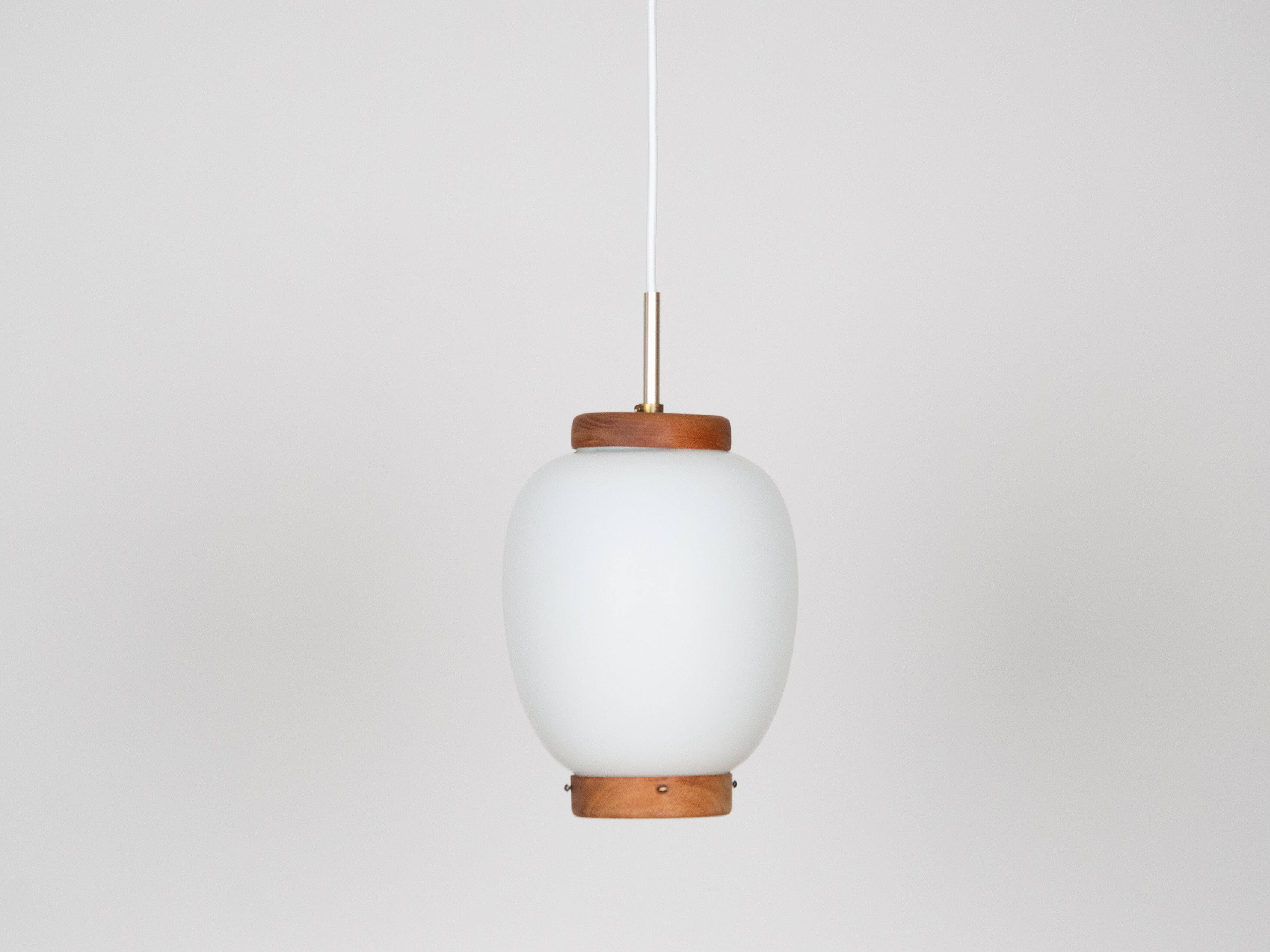Danish vintage pendant lamp Kina by Bent Karlby, Lyfa, 1946