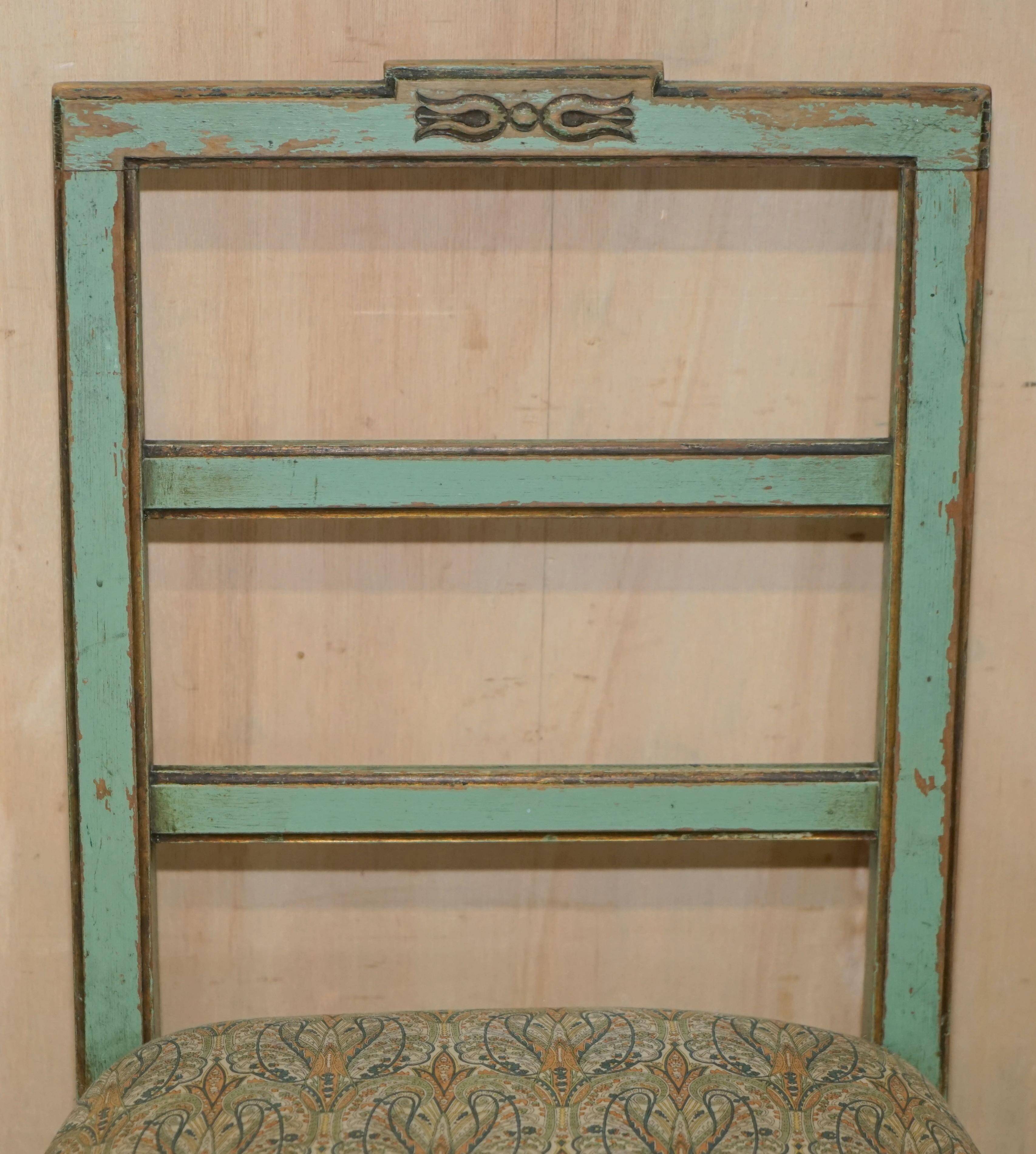 Pair of antique French chairs with original paint.