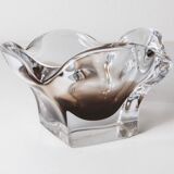 Murano ashtray transparent and smoked flower shape