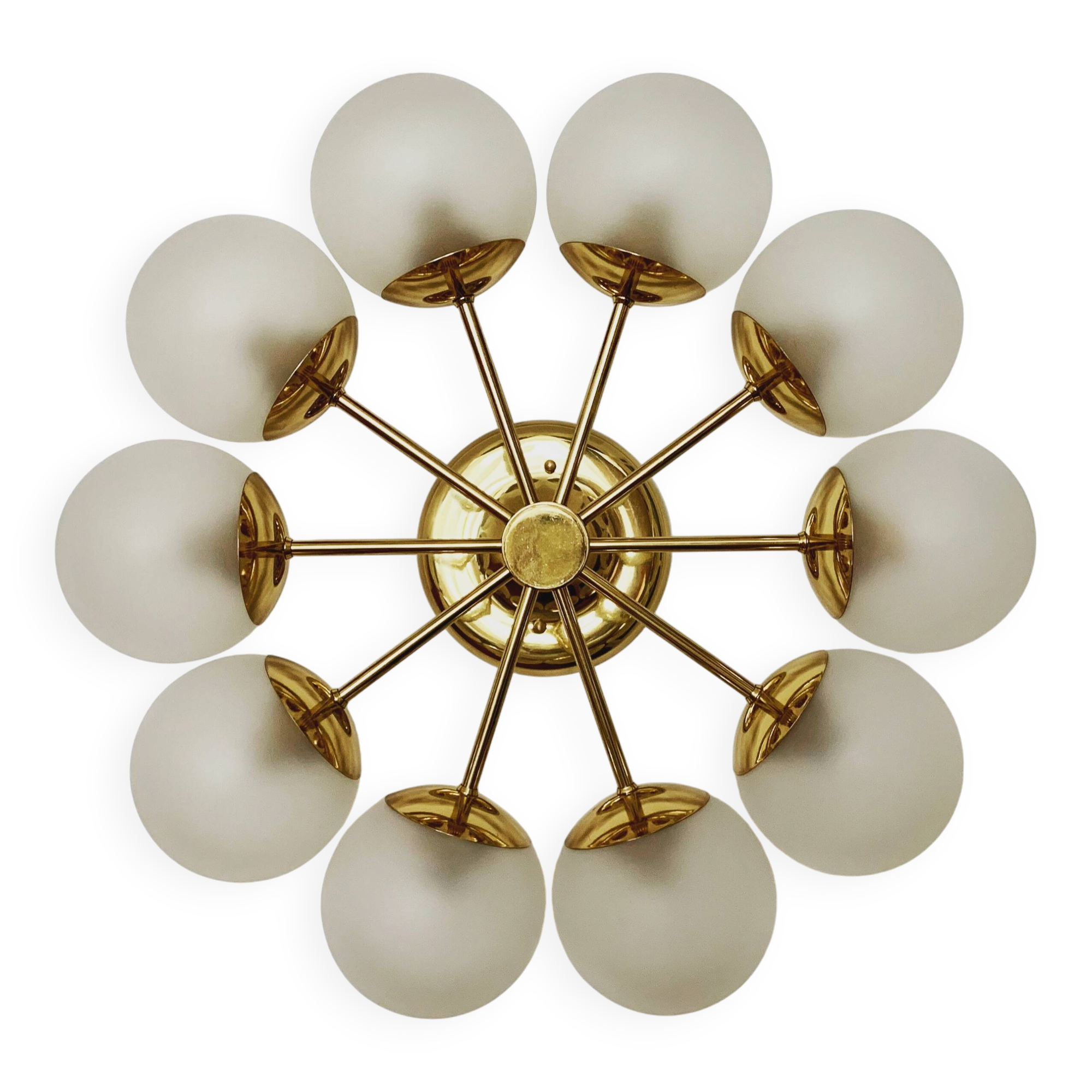 Lampe de plafond Sputnik en laiton par Kaiser Leuchten
