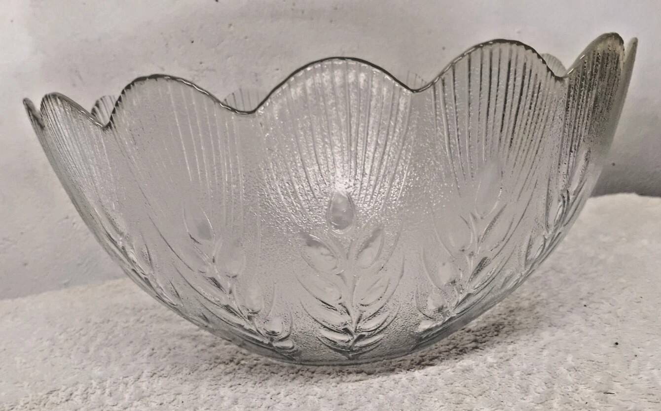 Vintage 1950s Large Glass Salad Bowl