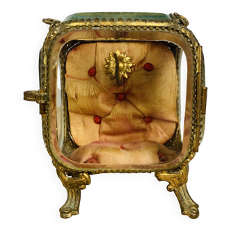 Boîte à bijou verre biseauté métal Napoléon III