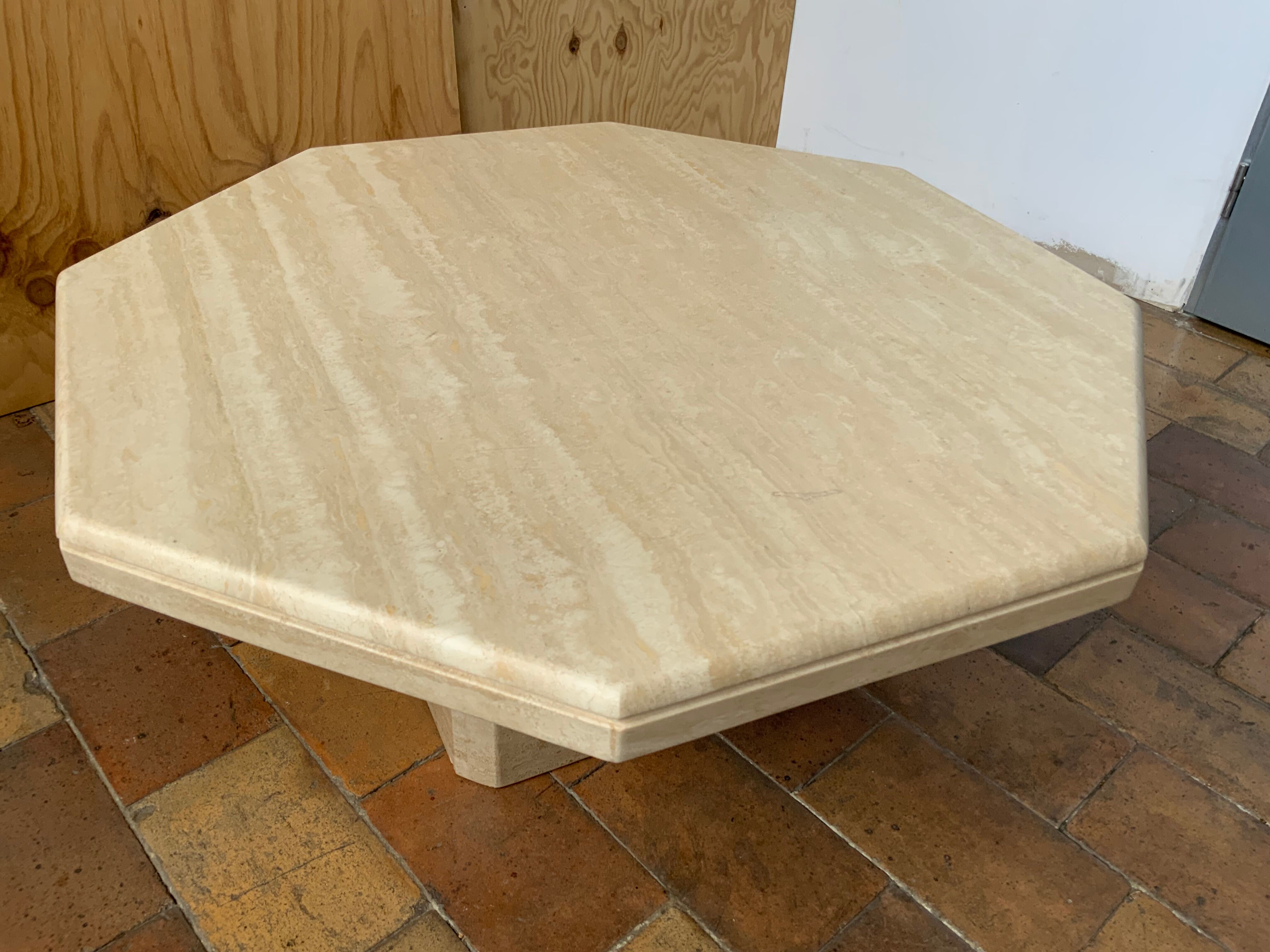 Travertine coffee table
