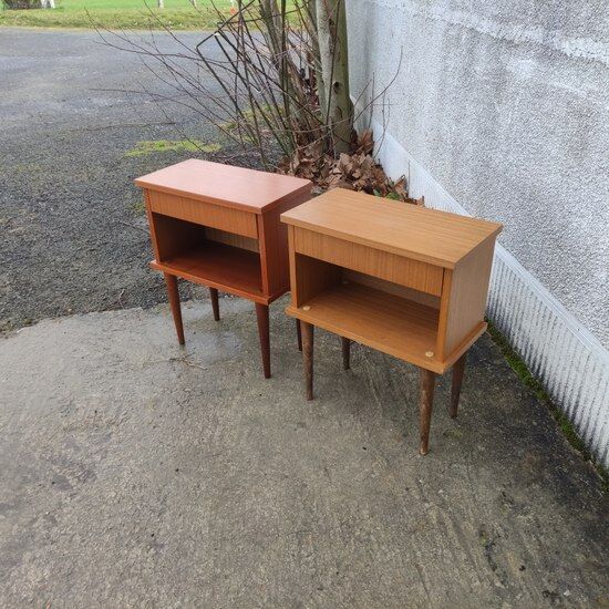 Pair of bedside tables, vintage nightstands