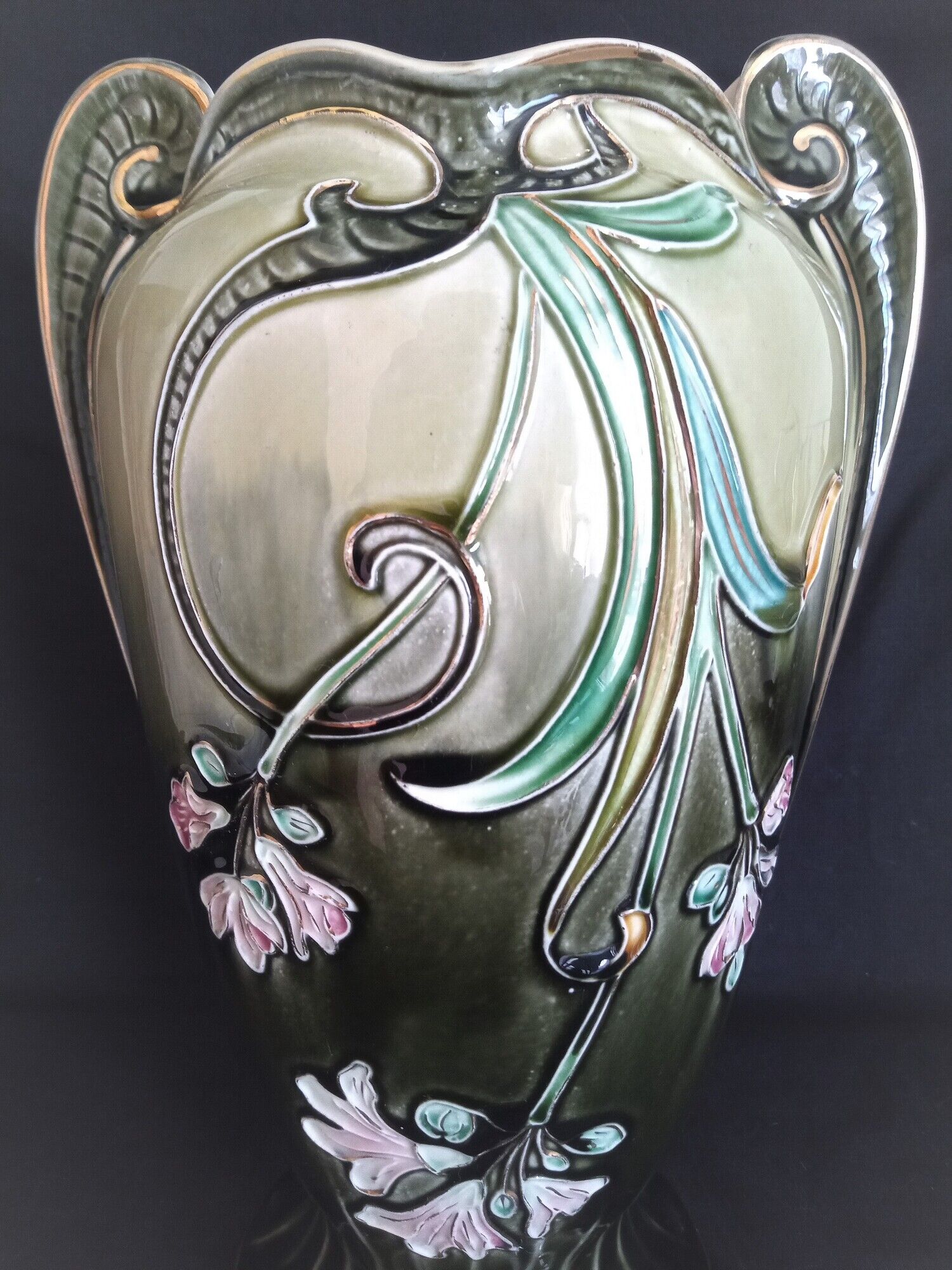 Gustave de Bruyn Art Nouveau earthenware vase by Fives Lille