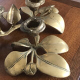 Golden bronze flower candlestick
