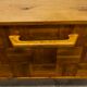 Meuble bar artisanal en bois et céramique orange 1970
