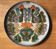 Plat en céramique Vintage décor oiseau paon