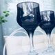 4 Verres à pieds vintage en verre soufflé noir