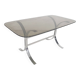 Table à manger en verre et chrome, années 1970