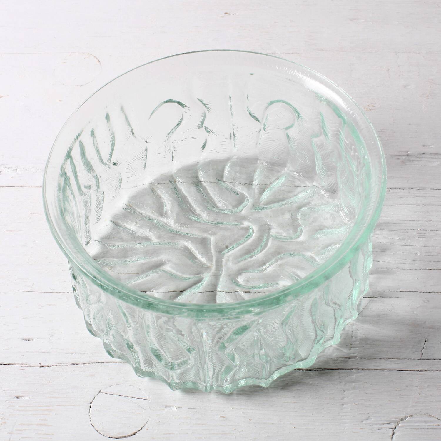 Pressed Glass Fruit Bowl: Large Bohemian Glass Union Centerpiece / 1970s
