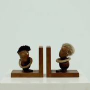 Danish Design Optimist and Pessimist Book Ends by Hans Bolling 1960s