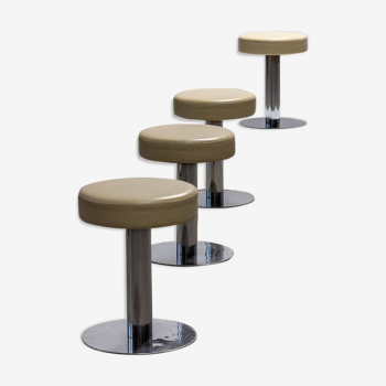 Set of 4 chrome side stools 1970