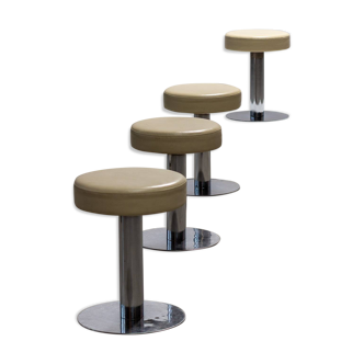 Set of 4 chrome side stools 1970
