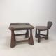 Mid Century set of wooden Chair and Table, 1950's