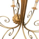 Pair of metal dore pendant lamps