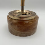 Vintage onyx and gold pusher ashtray